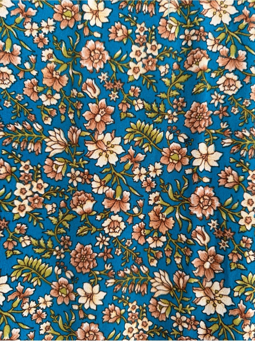 KANTHA BAE teal brown floral silk kimono OS - Picture 5 of 5